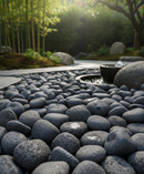 Premium Tumbled Black Pebbles 20-40mm for Water Features, Garden Borders, and Plant Toppers