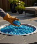 Premium Aquamarine Blue Glass Chippings - 10-20mm for Garden Decoration and Landscaping