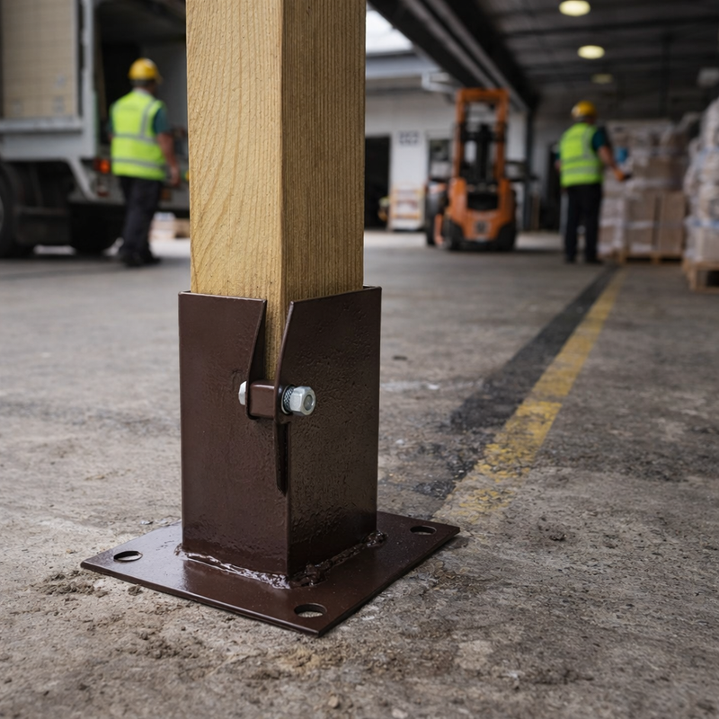 Bolt Down Post Support – Steel – Outdoor Installations
