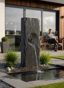 Premium 3ft Welsh Slate Hollolith with Drilled Borehole for Outdoor Water Features