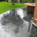 Dim Gray Kotah Black Indian Limestone Natural 22mm Calibrated Patio Paving Slabs Pack 15.5m2